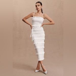 V Chapman Lily Ruched& Ruffled Dress